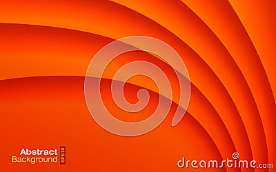 Orange bright color wavy background. Business card modern pattern. Paper curve shadow texture. Vector material design Vector Illustration