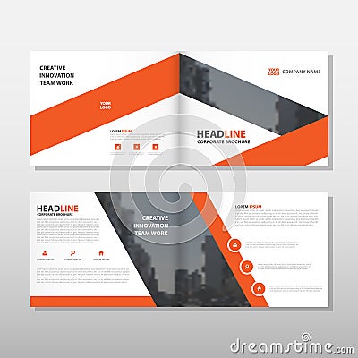 Orange Brochure Leaflet Flyer annual report template design, book cover layout design, abstract business presentation template Vector Illustration