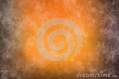 Orange and brown background Abstract yellow winter texture Frozen pattern Color textured surface Stock Photo