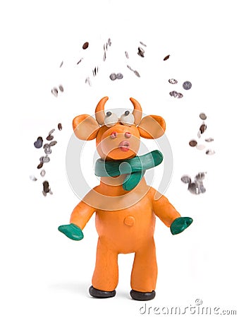 Orange bull (symbol of 2009) Stock Photo