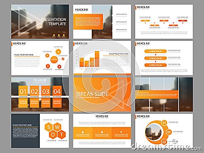 Orange Bundle infographic elements presentation template. business annual report, brochure, leaflet, advertising flyer, corporate Vector Illustration