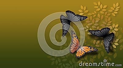 Orange butterfly confronted Stock Photo