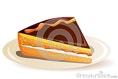 Orange cake Vector Illustration