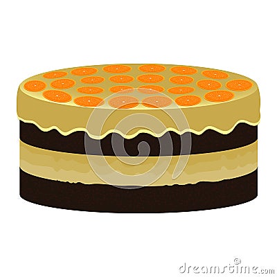 Orange cake Vector Illustration