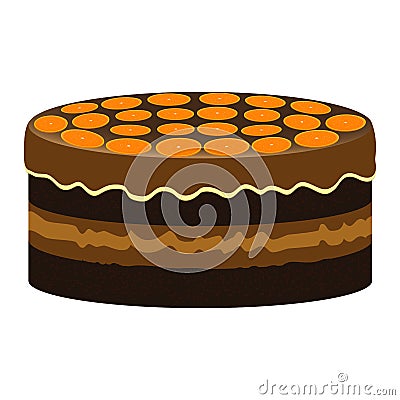 Orange cake Vector Illustration