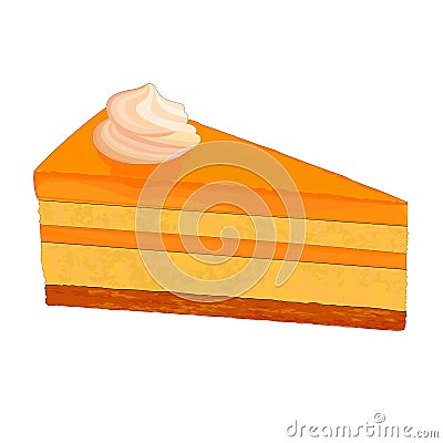 Orange cake isolated Vector Illustration