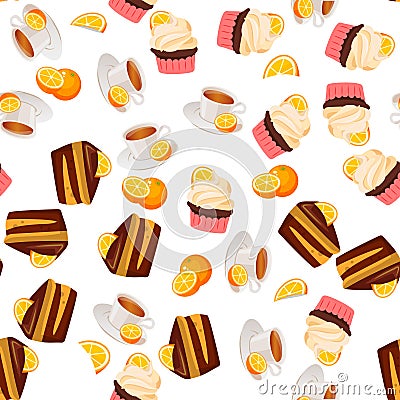 Orange cake or pie Vector Illustration