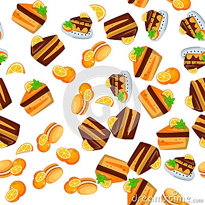 Orange cake or pie Vector Illustration