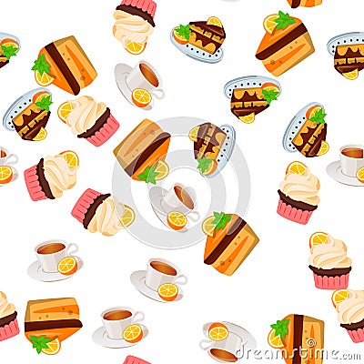 Orange cake or pie Vector Illustration