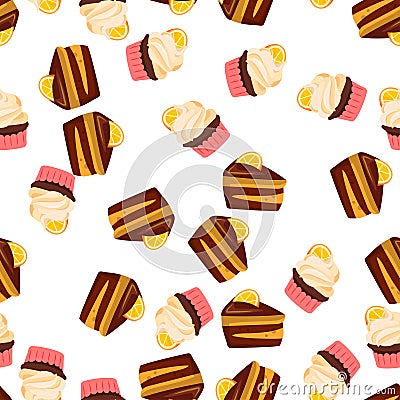 Orange cake or pie Vector Illustration