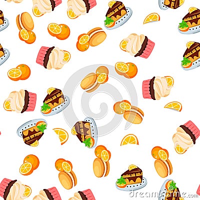 Orange cake or pie Vector Illustration