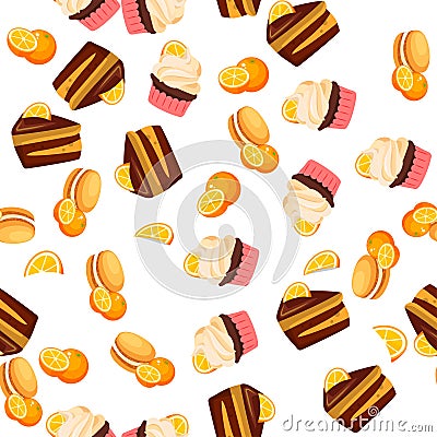 Orange cake or pie Vector Illustration