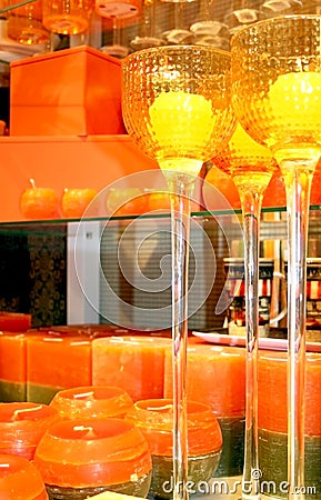 Orange candles Stock Photo