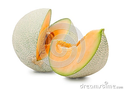 Orange cantaloupe melon isolated Stock Photo