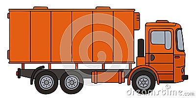 Orange cargo truck Vector Illustration