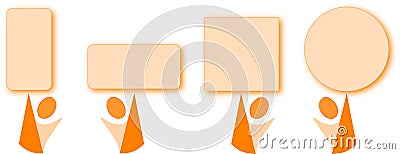 Orange cartoon with orange geometry figures Stock Photo