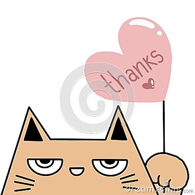 orange cat thanking Stock Photo