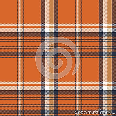 Orange check plaid seamless pattern Vector Illustration