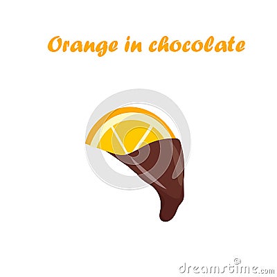 Orange in chocolate Vector Illustration