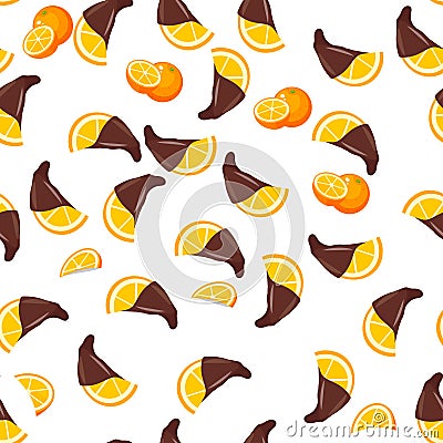 Orange in chocolate Vector Illustration