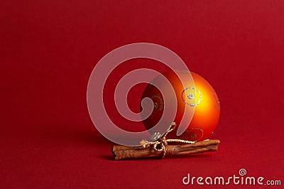 Orange christmas tree ball - orange Weihnachtskugel Stock Photo