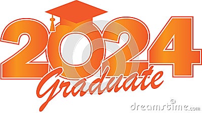 Orange Class of 2024 Graduate Stock Photo