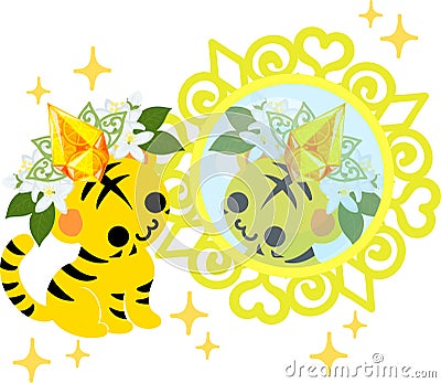 Illustration of a cute tiger Vector Illustration