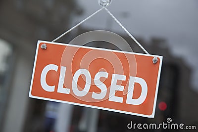 Orange Closed Sign Stock Photo