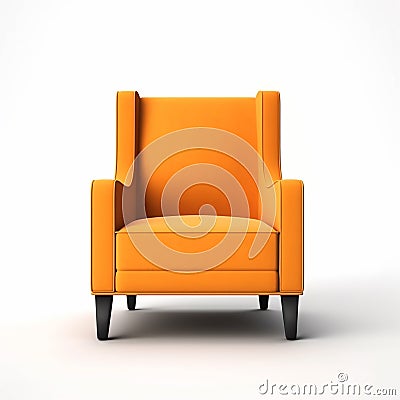 Orange Club Chair Stock Photo