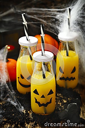 Orange cocktail for fHalloween parties Stock Photo