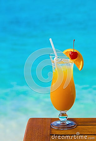 Orange cocktail on table Stock Photo