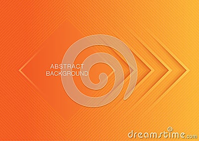 Orange color gradient abstract background with line squares Vector Illustration