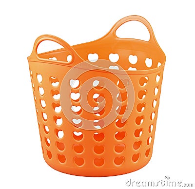 Orange color plastic basket Stock Photo