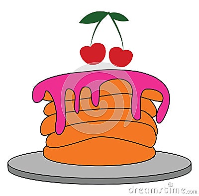 Pancakes, vector or color illustration Vector Illustration