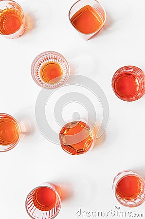 Orange colored glasses isolated on white Stock Photo