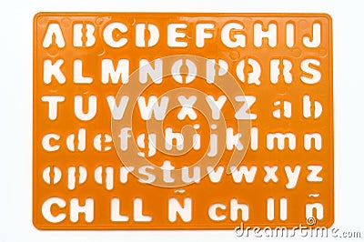 An orange colored letters alphabets template stationery Stock Photo