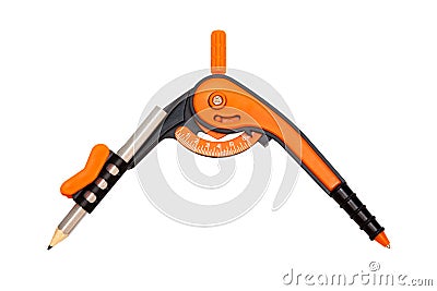 Orange compasses Stock Photo