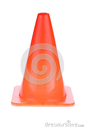 Orange cone used warning sign under construction work area Stock Photo