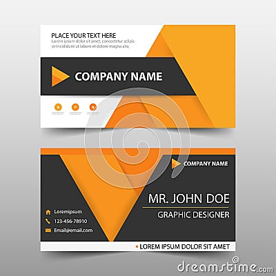 Orange corporate business card, name card template ,horizontal simple clean layout design template , Business banner template Vector Illustration