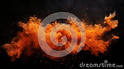 Orange Cosmic Cloud: Vibrant Stage Backdrop With Ethereal Cloudscape Style Stock Photo