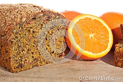 Orange cranberry loaf Stock Photo