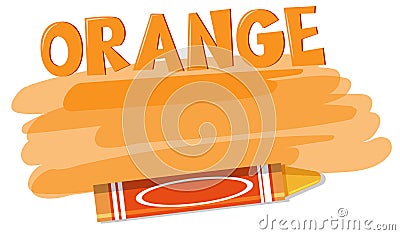 A orange crayon on white background Vector Illustration