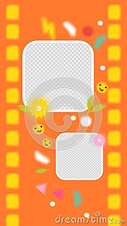 Orange crazy acid y2k aura aesthetic background Vector Illustration