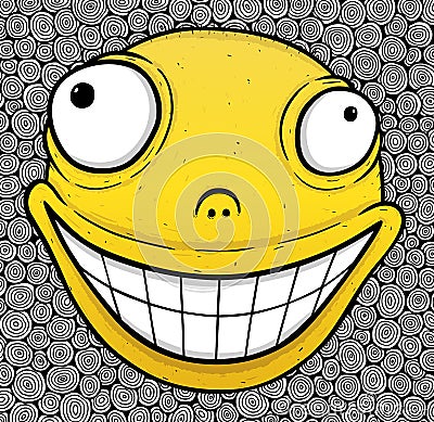 Orange crazy smile Vector Illustration