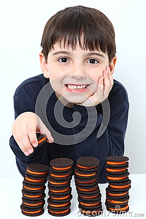 Orange Cream Chocolate Cookies Stock Photo