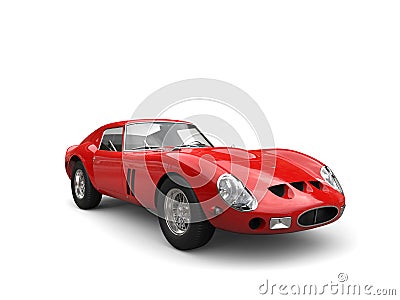 Orange crimson stunning vintage race car - beauty shot Stock Photo