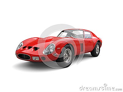 Orange crimson stunning vintage race car Stock Photo