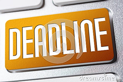 Orange Deadline Keyboard Button As A Reminder Concept Stock Photo