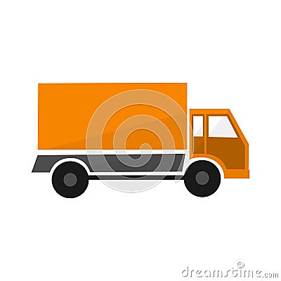 Orange delivery car , ,logistic transport illustration, isolation object, flat design Cartoon Illustration