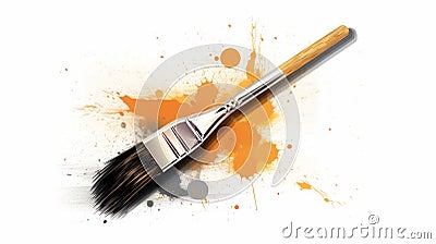 Orange Design Brush: Detailed, Rusticcore, Color Splash Stock Photo
